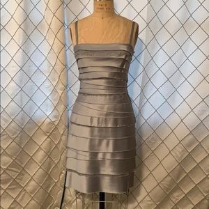 BCBG Max Azria silver grey satin dress size 4